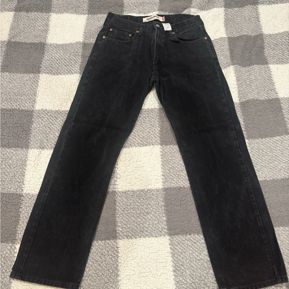 Levi's Men's Straight Jeans - Charcoal Black - Picture 1 of 4